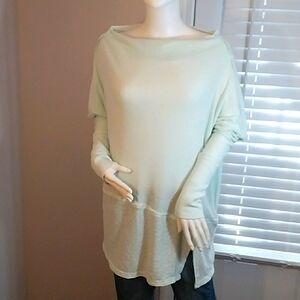 Free People We The Free Oversize SzM Boxy Long Sleeves Cowl Neck Ripped Pullover